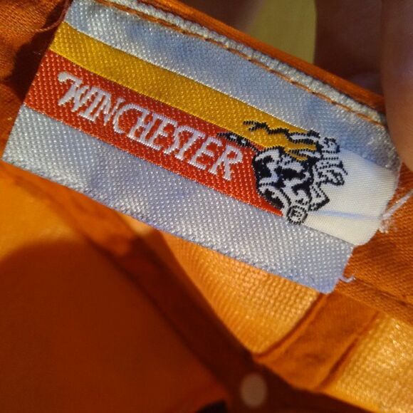 Vintage Winchester Orange Camouflage Strap Back Trucker Hat - Picture 7 of 7